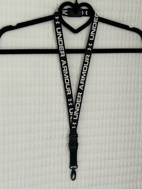 Under Armour Black and White Branded Lanyard